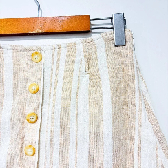 FOREVER21 Beige striped linen  skort - Picture 5 of 8